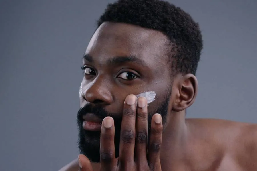 man using skin care